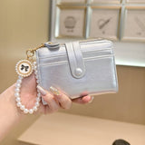 Unique Vintage Pearl 2-Fold Wallet With Zipper_Cwab06249