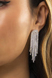 NICHE SIMPLE TASSEL MICRO SET RHINESTONE EARRINGS_CWAJE0016