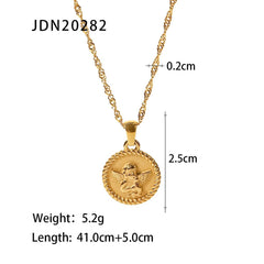 FRENCH FASHION VINTAGE STAINLESS STEEL NECKLACE_CWAJE0614
