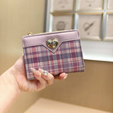 New Fashion Houndstooth Heart 2-Fold Wallet_Cwab06248