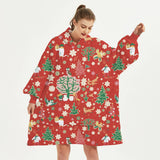 CHRISTMAS REINDEER FLANNEL HOODIE BLANKET GIFT_CWAHA6521