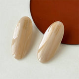 Marble Pattern Oval Resin Hair Barrettes For Women_Cwaha0753