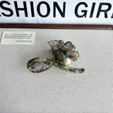 GINKGO LEAF PEARL ACETATE HAIR CLAW CLIP FOR WOMEN_CWAHA5785