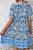 Stylish Loose Boho Print Mid-Length Dress