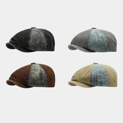 Vintage Washed Newsboy Cap For Men Women_Cwah04572