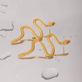 GOLD CURVED SNAKE DESIGN TITANIUM EARRINGS_CWASC1640