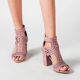 HOLLOW HIGH HEELED SANDALS WITH THICK HEELS_CWSHH0005