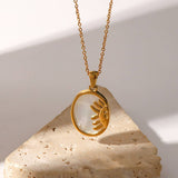 FRENCH FASHION VINTAGE STAINLESS STEEL NECKLACE_CWAJE0614