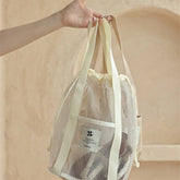 MESH BEACH BAG DRAWSTRING BREATHABLE STORAGE BAG_CWAB1917