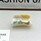 Vintage Two-Flower Acetate Clip Elegant Style