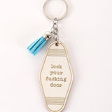 LETTER ENGRAVED WOODEN KEYCHAIN_CWMM0572