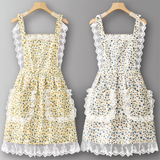 FLORAL LACE TRIM KITCHEN APRON FOR WOMEN_CWMM6594