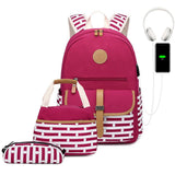 STRIPED BACKPACKS FOR SCHOOL GIRLS TRAVEL BAG_CWAB5497