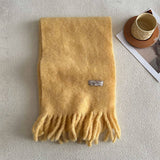 CHUNKY WOOL BLEND SCARF FOR WINTER SOLID COLOR_CWASC2361