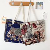 Vintage Animal Embroidered Canvas Tote Bag_Cwab1679