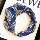 Pearl Magnetic Skinny Silk Neck Scarf_Cwasc03934