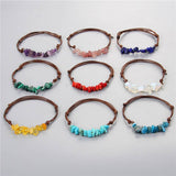 Cwaje3873_Bohemian Gravel Leather Cord Braided Bracelet