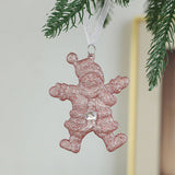 PINK GOLD GLITTER XMAS TREE HANGING DECORATION_CWMM9761