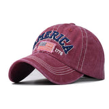 COTTON WASHED FLAG EMBROIDERED BASEBALL CAP CWAH1375