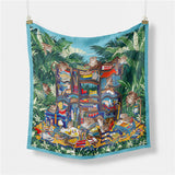 GREEN SILK SCARF VERSATILE NECK TIE HAIR ACCES_CWASC0659