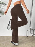 V-Shaped Waist Slimming Slightly Flared Trousers