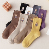 BREATHABLE AND SWEAT ABSORBENT CARTOON BEAR SOCKS_CWMS1396