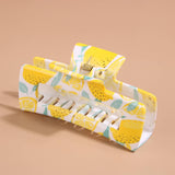 FLORAL PRINT PLASTIC HAIR CLAW SUMMER SHARK CLIP_CWAHA0480