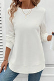Waffle Solid Color Long-Sleeved Sweatshirt