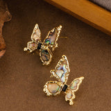 COLORFUL ABALONE BUTTERFLY EARRINGS_CWMM4296