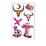 PINK COWBOY GIRL TATTOOS WATERPROOF BACHELORETTE_CWMM8383