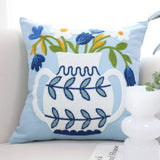 Yello Floral Embroidered Pillowver For Sofa/Bed_Cwmm7694