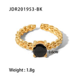 Zircon Inlay Rings Adjustable Titani Steel Rings_Cwaje1238