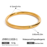 ELEGANT GOLD TONE ROUND BANGLE TITANIUM STEEL_CWAJE4704