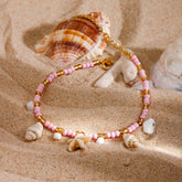 18K GOLD SHELL BEAD ANKLET STAINLESS STEEL_CWAJE4755