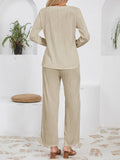 Solid-Color Knitted Jacquard Long Loose Suit