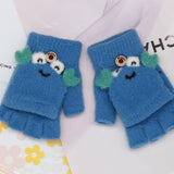 BABY CHILDREN HALF FINGER FLIP WRITING PLUSH GLOVES_CWAG0169