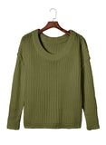 Solid Color Knit Loose Elongated Sleeve Turtleneck Sweater