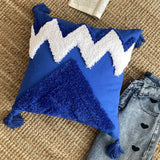PLUSH BLUE PILLOW MOROCCAN STYLE PILLOWCASE_CWMM0869