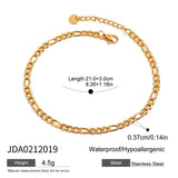 18K GOLD FIGARO CHAIN ANKLET STAINLESS STEEL_CWAJE4754