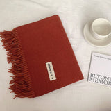 COLORBLOCK TASSEL SCARF THICK WRAP FOR STUDENTS_CWASC2281