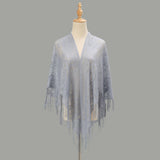 Hollow Out Tassel Shawl Elegant Triangle Wrap_Cwmm1996