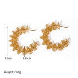 SIMPLE TWISTED SPRING C SHAPED EARRINGS_CWAHA0916