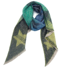 STRIPED FUZZY SHAWL THICK WINTER WRAP FOR WOMEN_CWASC0120