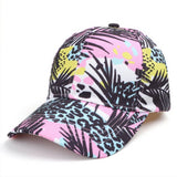 SKULL LEAF PRINT GRAFFITI BASEBALL CAP SUN HAT CWAH1549