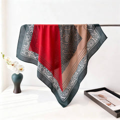 Vintage Herringbone Cotton Linen Small Scarf_Cwasc03428