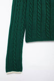 V-Neck Contrast Color Knitted Twist Sweater