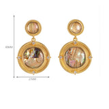 COLORFUL ABALONE EARRINGS WITH DIAMOND AND ZIRCON_CWMM4357