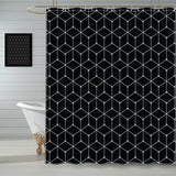 SIMPLE GEOMETRIC WATERPROOF SHOWER CURTAIN_CWMM1796