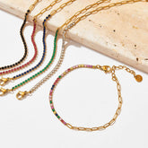 SOLID COLOR ZIRCONIA STAINLESS STEEL BRACELET_CWMM5702