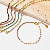 SOLID COLOR ZIRCONIA STAINLESS STEEL BRACELET_CWMM5702